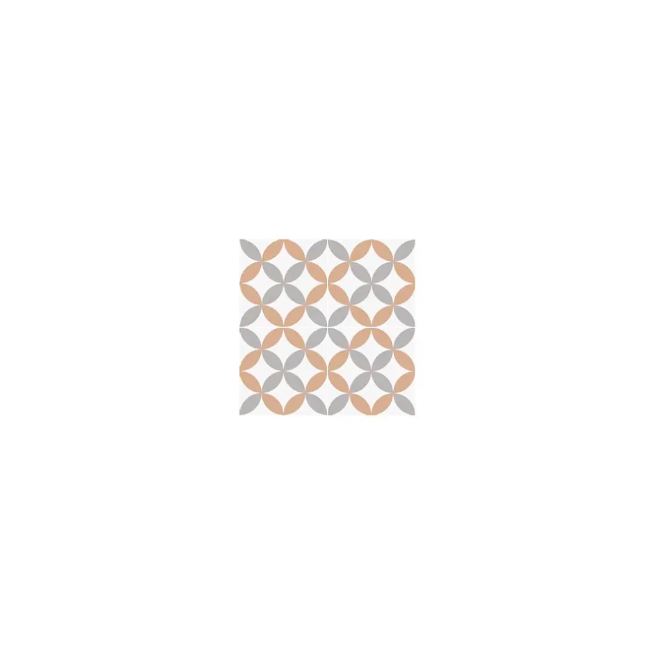 Gioia Materia Carrelage grès cérame effet carreau ciment Valencia Carmen 25x25 cm Orange - Mat - boîte de 1.13 m2