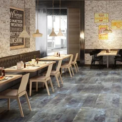 Carrelage grès cérame effet métal Alchemy 7.0 120x60 cm Bleu - Martelé - boîte de 1.42 m2-Gioia Materia Best