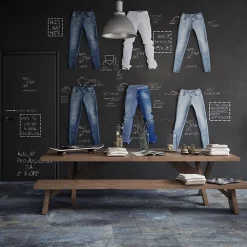 Gioia Materia Carrelage grès cérame effet métal Alchemy 7.0 Decor Ramp 60x60 cm Bleu - Martelé et Naturel (mix) - boîte de 1.06 m2