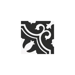 Carrelage grès cérame effet carreau ciment Valencia Night 25x25 cm Noir et Blanc - Mat - boîte de 1.13 m2-Gioia Materia