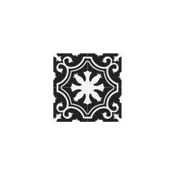 Carrelage grès cérame effet carreau ciment Valencia Night 25x25 cm Noir et Blanc - Mat - boîte de 1.13 m2-Gioia Materia