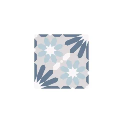 Gioia Materia Carrelage grès cérame effet carreau ciment Valencia Dosaguas 25x25 cm Bleu - Mat - boîte de 1.13 m2