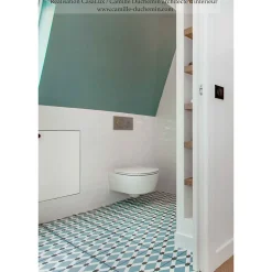 Carrelage grès cérame effet carreau de ciment BARCELONA NIGHT 25x25cm 25x25 cm Bleu - Mat - boîte de 1.13 m2-Gioia Materia Discount