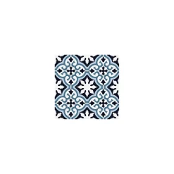 Gioia Materia Carrelage grès cérame effet carreau ciment Valencia Lonja 25x25 cm Bleu - Mat - boîte de 1.13 m2