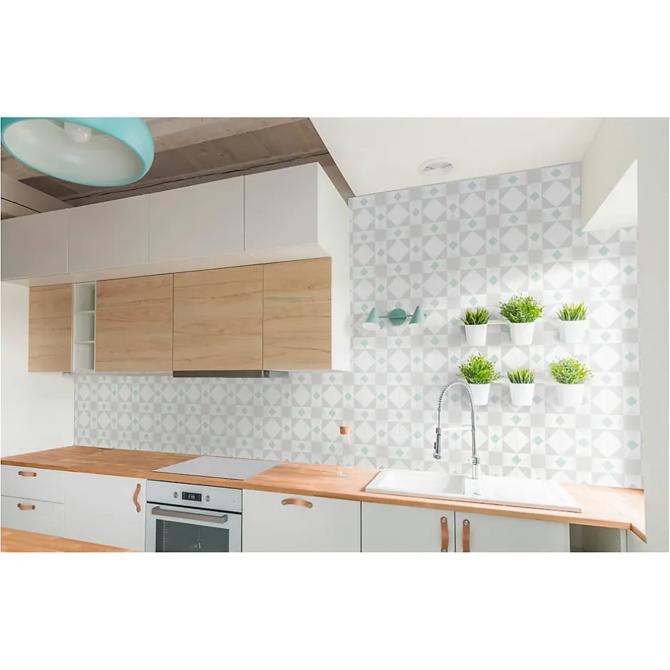 Gioia Materia Carrelage grès cérame effet carreau ciment PARIS OPÉRA 25x25cm 25x25 cm Blanc cassé - Mat - boîte de 1.13 m2