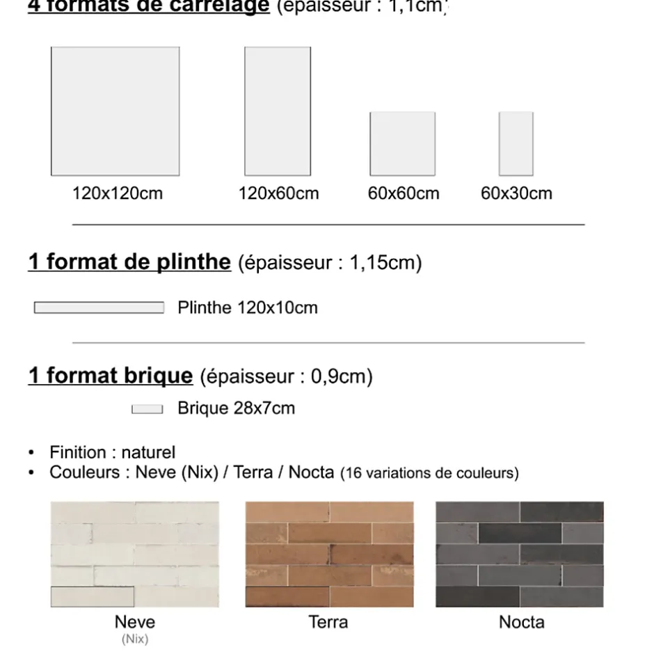 Gioia Materia Carrelage grès cérame effet argile TERRA 120x60 cm Fumo - Naturel - boîte de 1.44 m2