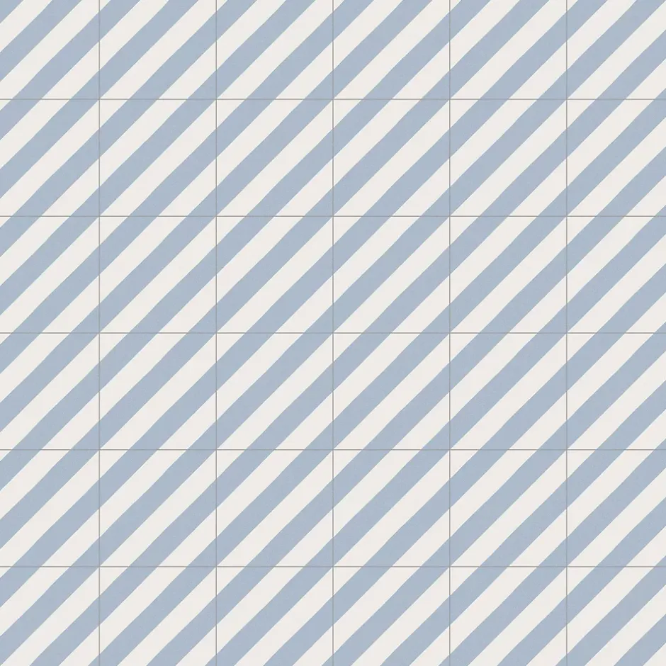 Carrelage grès cérame effet carreau de ciment MAORI GOROKA 20x20 cm Bleu Ciel - Mat - boîte de 1 m2-Gioia Materia Outlet