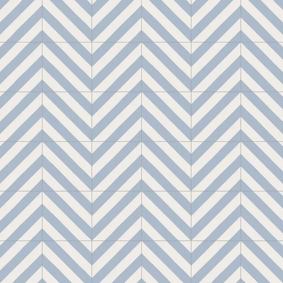 Carrelage grès cérame effet carreau de ciment MAORI GOROKA 20x20 cm Bleu Ciel - Mat - boîte de 1 m2-Gioia Materia Outlet