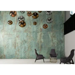 Carrelage grès cérame effet métal ZINC 60x60 cm Vert - Naturel - boîte de 1.77 m2-Gioia Materia Best