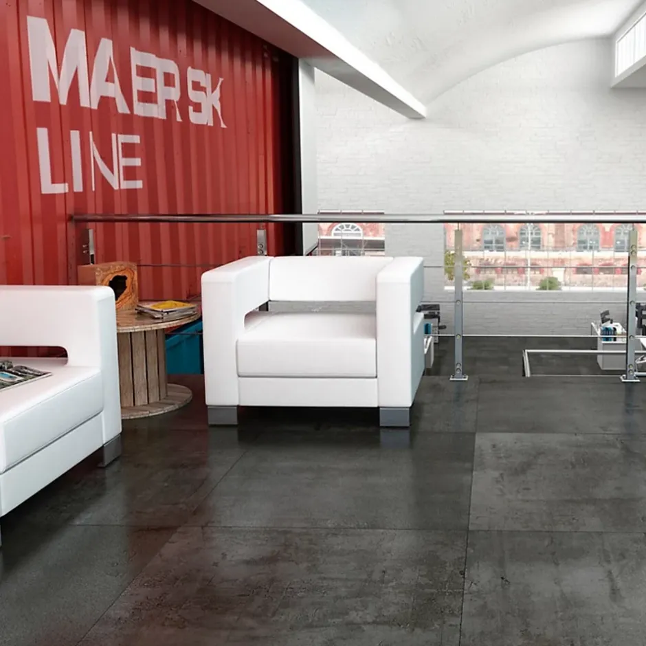 Gioia Materia Carrelage grès cérame effet ciment brut REGENERATION 90x90 cm Gris Foncé, Anthracite - Semi-Poli / Lappato - boîte de 0.80 m2