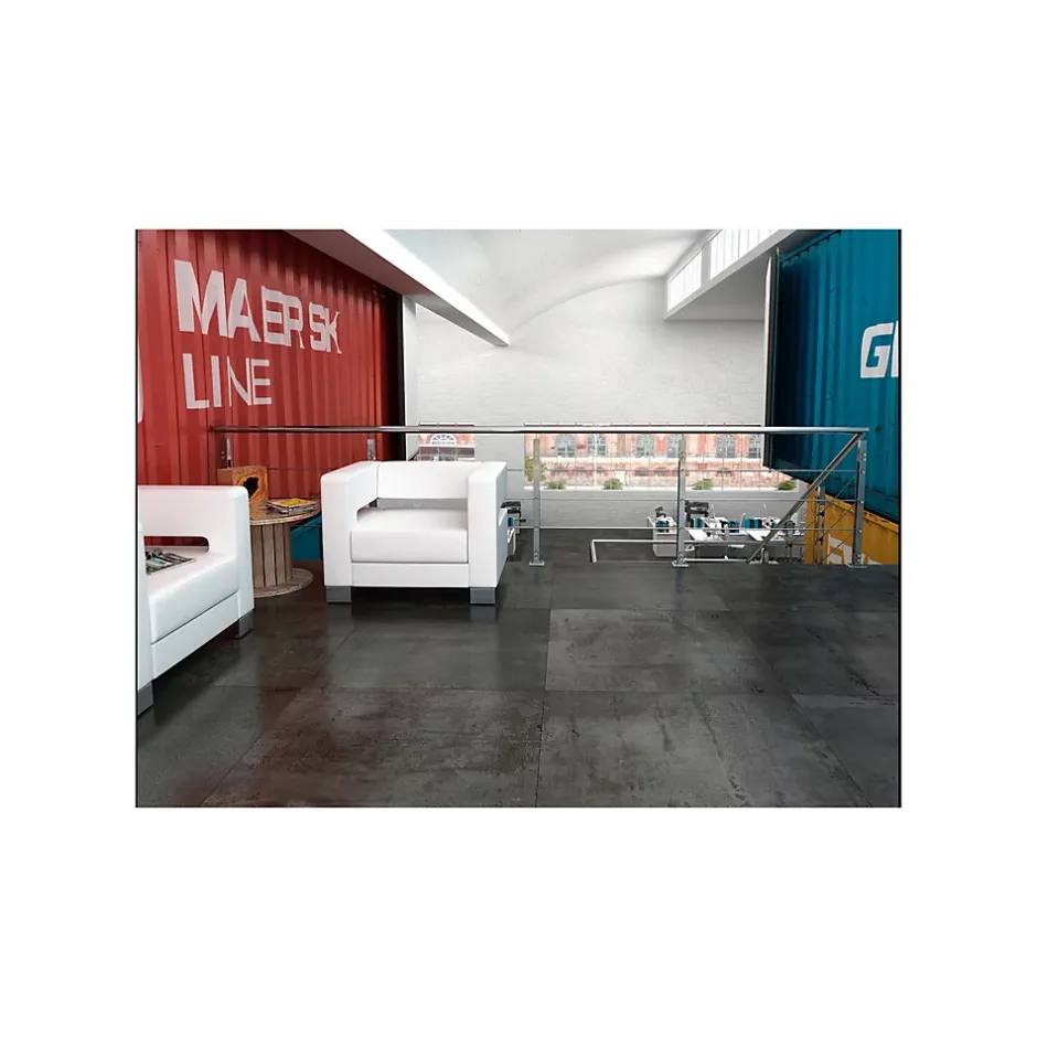 Gioia Materia Carrelage grès cérame effet ciment brut REGENERATION 90x90 cm Gris Foncé, Anthracite - Semi-Poli / Lappato - boîte de 0.80 m2