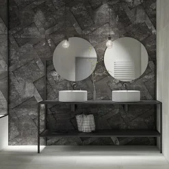 Gioia Materia Carrelage grès cérame effet métal Alchemy 7.0 30x10 cm Noir - Martelé - boîte de 1.05 m2