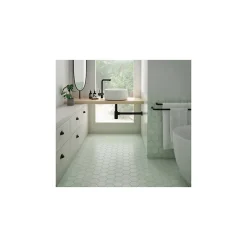 Carrelage grès cérame effet graphique KROMATIKA Hexagone Hexagone 11.6x10.1 cm Vert Pastel - Mat - boîte de 0.44 m2-Gioia Materia Clearance