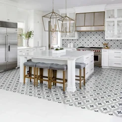 Gioia Materia Carrelage grès cérame effet carreau ciment PARIS LUNA 25x25cm 25x25 cm Amande - Mat - boîte de 1.13 m2