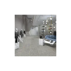 Gioia Materia Carrelage grès cérame effet terrazzo PORTOFINO 60x60 cm Gris Foncé, Anthracite - Semi-Poli / Lappato - boîte de 01.06 m2