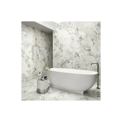 Carrelage grès cérame effet marbre ALPES 280x120cm Blanc - Brillant / Poli - boîte de 3.36 m2-Gioia Materia Best