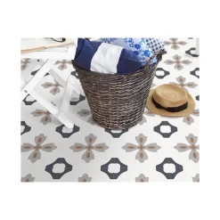 Carrelage grès cérame effet carreau de ciment VALENCIA TURIA 25x25cm 25x25 cm Blanc - Mat - boîte de 1.13 m2-Gioia Materia Outlet