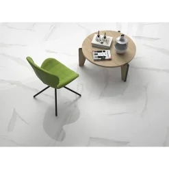 Carrelage grès cérame effet marbre BLANC STATUARY 120x120 cm Blanc - Brillant / Poli - boîte de 1.44 m2-Gioia Materia Best