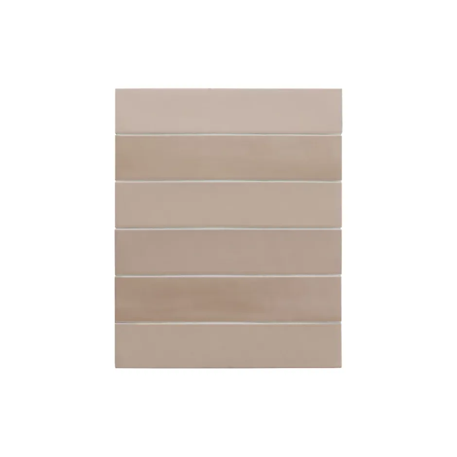 Carrelage grès cérame FENG 30x6cm 30x6 cm Taupe - - boîte de 0.50 m2-Gioia Materia