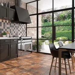 Carrelage imitant le metal 20X20 Decor Lisse Facon Ad Rouille 11mm - vendu par boite de 1 m2 soit 25 carreaux --Carrelage Signature Best