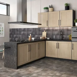 Carrelage Signature Carrelage imitant le metal 20X20 Decor Lisse Facon Ad Noir 11mm - vendu par boite de 1 m2 soit 25 carreaux -