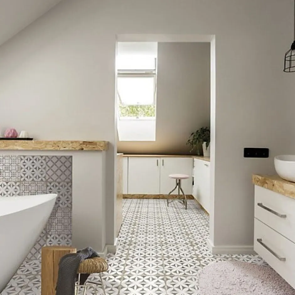 Carrelage Imitation Carreaux de Ciment GRAFTON 20x20 Abbey Taupe - Les Carreaux de Jean-Les Carreaux De Jean Online