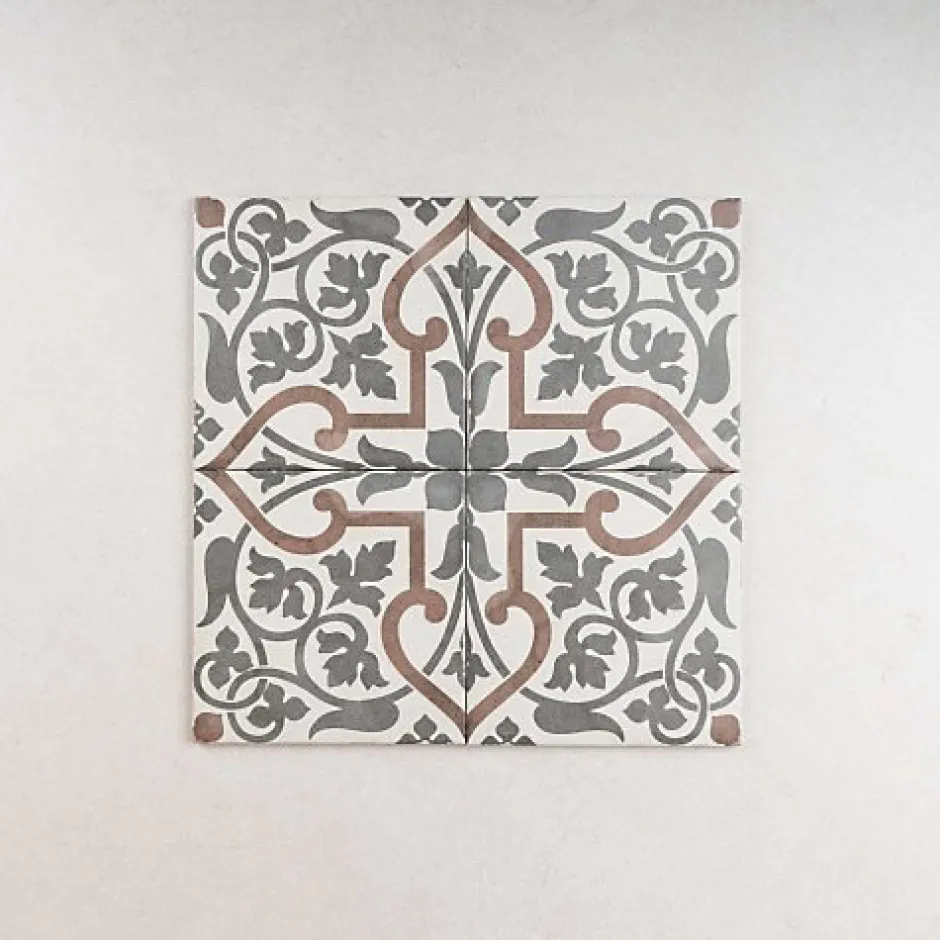 Gioia Materia Carrelage Imitation Carreaux de Ciment ART NOUVEAU DECOR 20x20 Folies Bergères - Les Carreaux de Jean