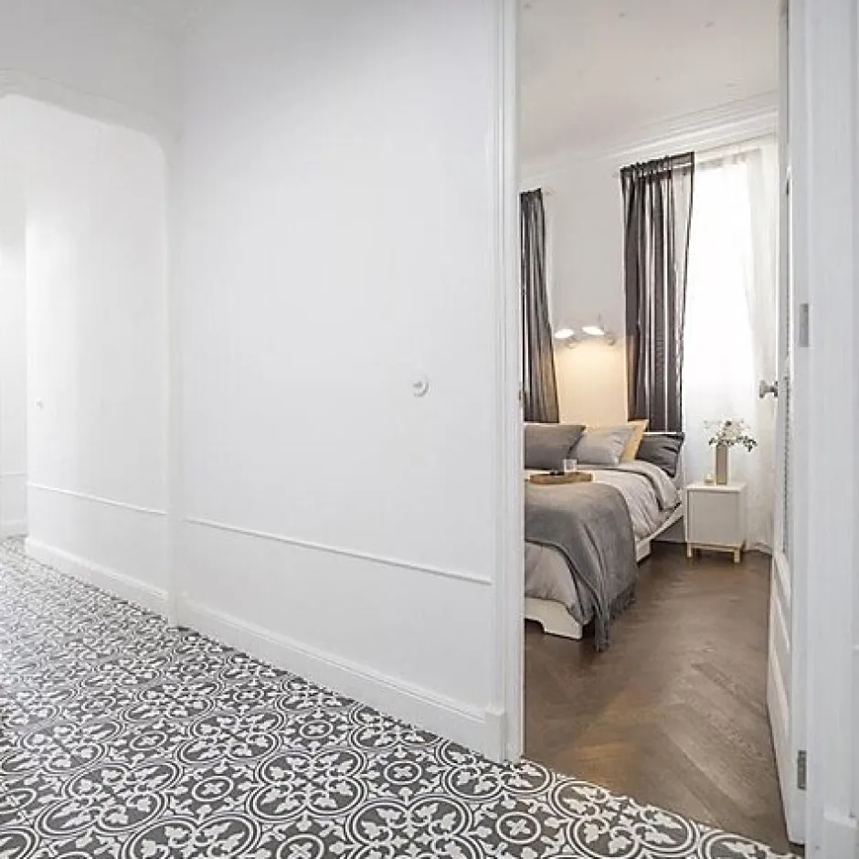 Carrelage Imitation Carreaux de Ciment LA MADELEINE 20x20 Flavie Noir - Les Carreaux de Jean-Les Carreaux De Jean Sale