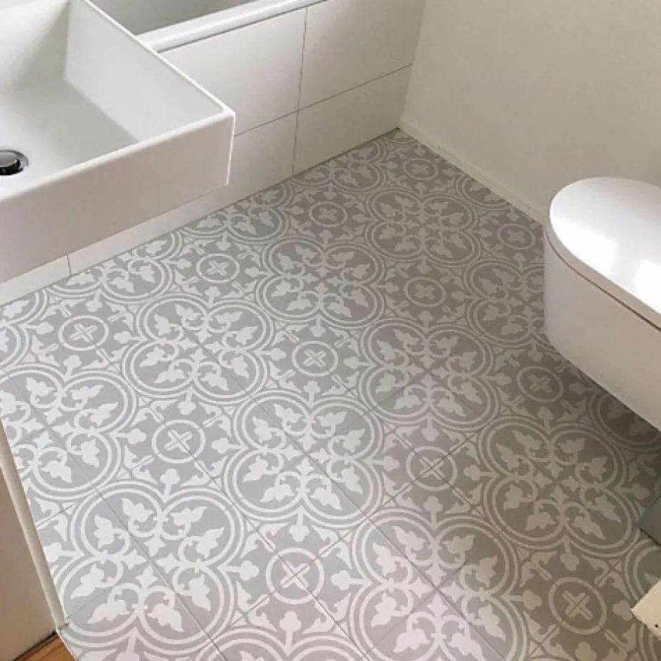 Carrelage Imitation Carreaux de Ciment LA MADELEINE 20x20 Flavie Gris - Les Carreaux de Jean-Les Carreaux De Jean Sale