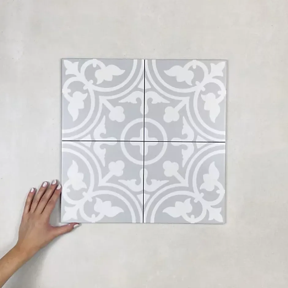 Carrelage Imitation Carreaux de Ciment LA MADELEINE 20x20 Flavie Gris - Les Carreaux de Jean-Les Carreaux De Jean Sale