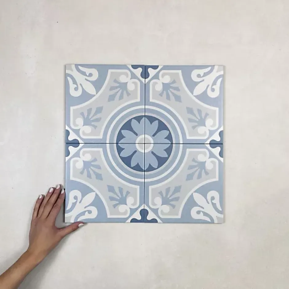 Carrelage Imitation Carreaux de Ciment LA MADELEINE 20x20 Lilou Ocean - Les Carreaux de Jean-Les Carreaux De Jean Hot