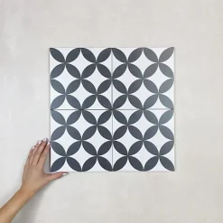 Carrelage Imitation Carreaux de Ciment LA MADELEINE 20x20 Gilles Noir - Les Carreaux de Jean-Les Carreaux De Jean  Outlet