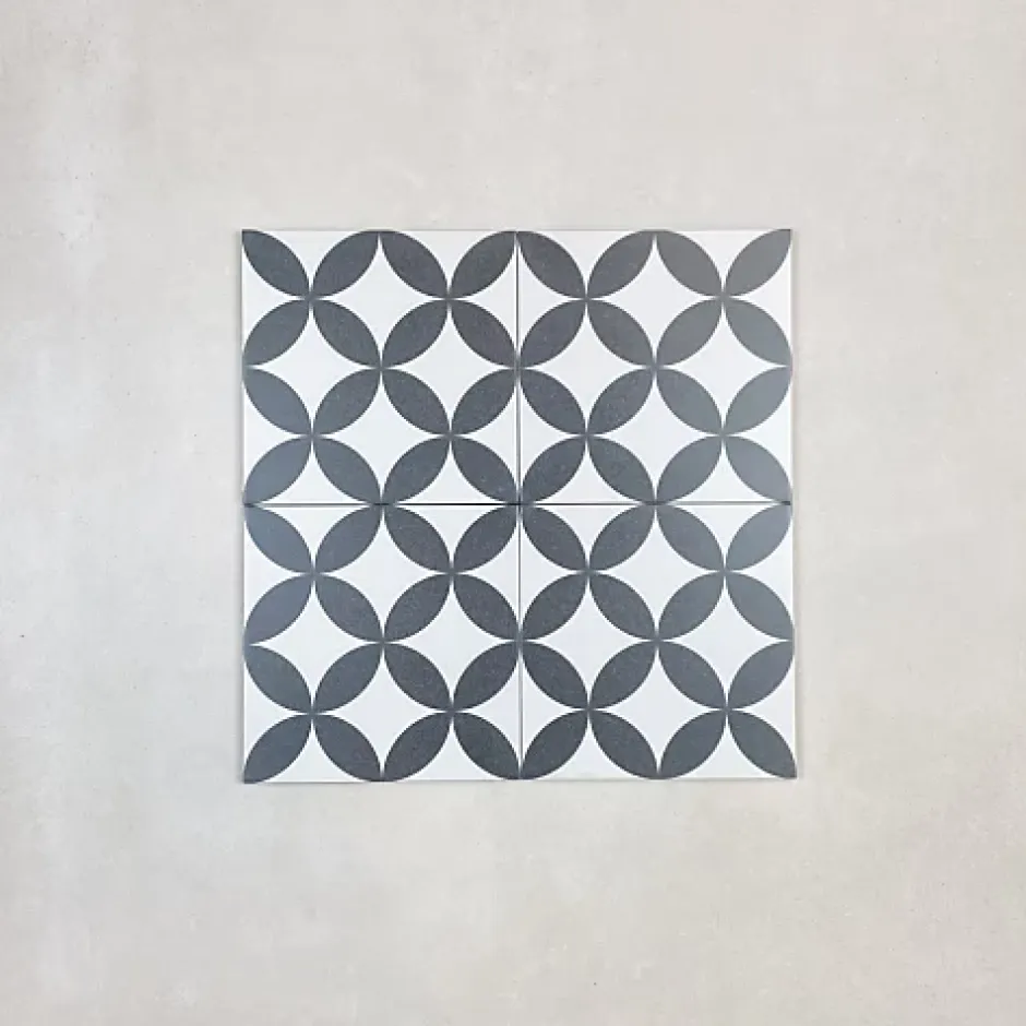 Carrelage Imitation Carreaux de Ciment LA MADELEINE 20x20 Gilles Noir - Les Carreaux de Jean-Les Carreaux De Jean Outlet