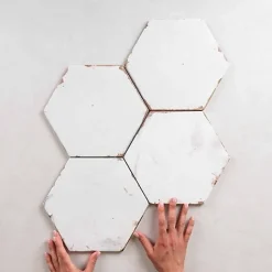 Carrelage Imitation Carreaux de Ciment BOHEMIA 21x25 Lino White - Les Carreaux de Jean-Les Carreaux De Jean  New