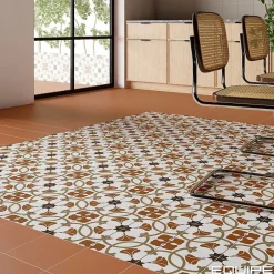 Carrelage Imitation Carreaux De Ciment 20x20 RIVOLI Terre - Les Carreaux de Jean-Les Carreaux De Jean  Outlet