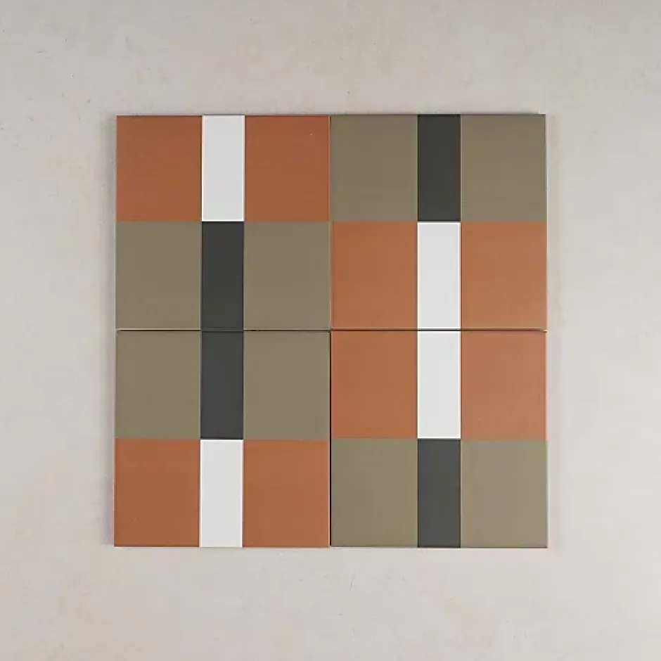 Carrelage Imitation Carreaux de Ciment BAUHOME 20x20 Band Warm - Les Carreaux de Jean-Gioia Materia Best