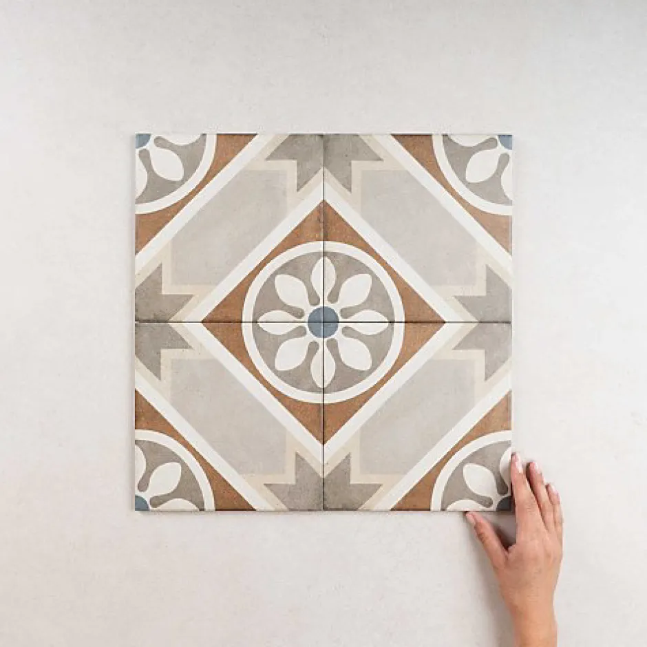 Carrelage Imitation Carreaux de Ciment ART NOUVEAU DECOR 20x20 Apollo Colour - Les Carreaux de Jean-Gioia Materia Clearance