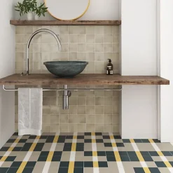 Gioia Materia Carrelage Imitation Carreaux de Ciment BAUHOME 20x20 Band Cold - Les Carreaux de Jean