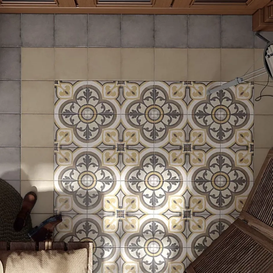 Carrelage Imitation Carreaux de Ciment ART NOUVEAU DECOR 20x20 Majestic Colour - Les Carreaux de Jean-Gioia Materia Clearance