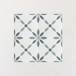 Carrelage Imitation Carreaux De Ciment 22,3x22,3 HAVANA White Flowers - Les Carreaux de Jean-Les Carreaux De Jean Discount