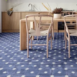 Les Carreaux De Jean  Carrelage Imitation Carreaux de Ciment Bleu Étoile STAR 44x44 Navy - Les Carreaux de Jean
