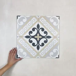 Les Carreaux De Jean  Carrelage Imitation Carreaux de Ciment LA MADELEINE 20x20 Juliette Marron - Les Carreaux de Jean