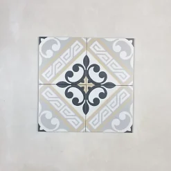 Les Carreaux De Jean  Carrelage Imitation Carreaux de Ciment LA MADELEINE 20x20 Juliette Marron - Les Carreaux de Jean