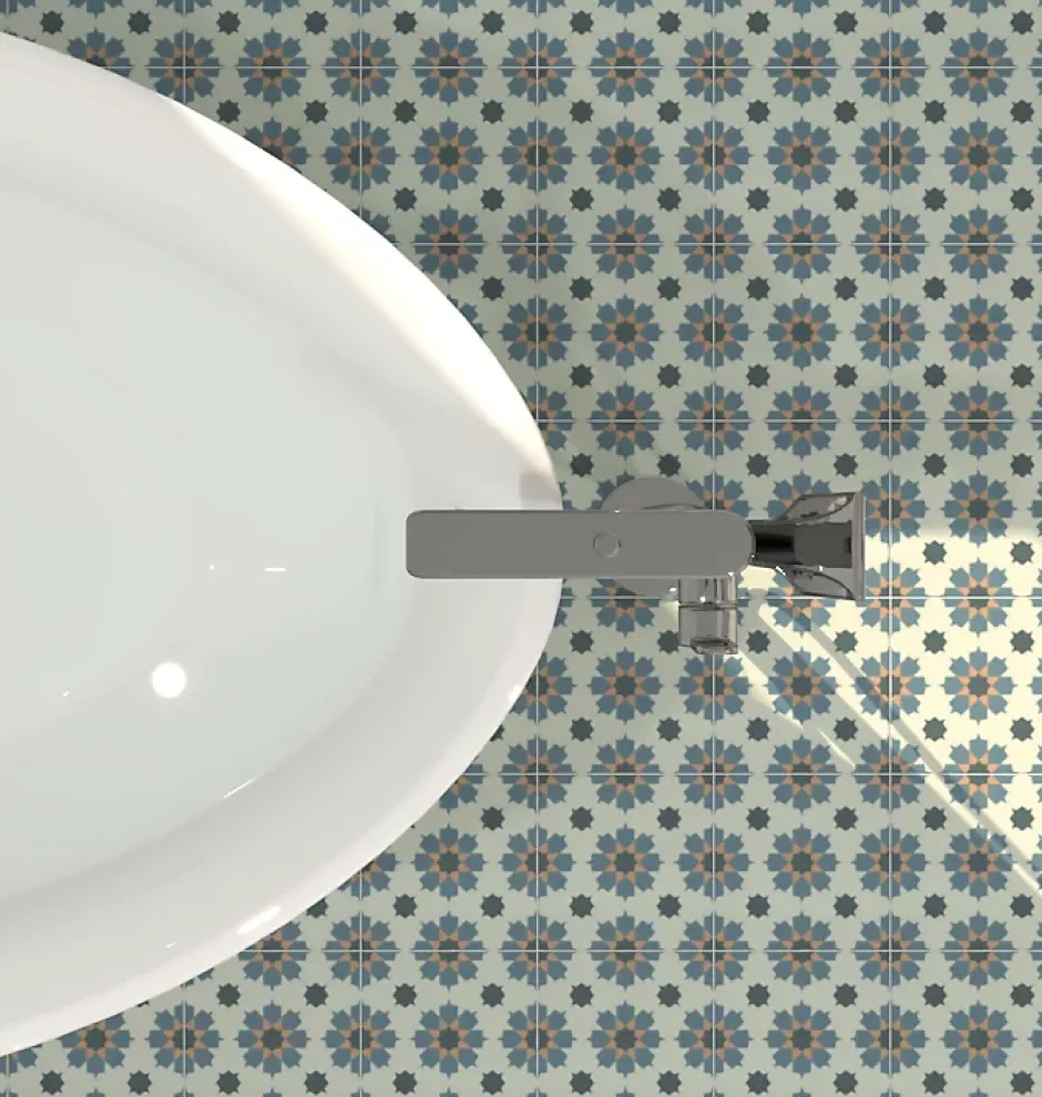 Les Carreaux De Jean Carrelage Imitation Carreaux De Ciment 20x20 LA VILETTE Benoit Jaune - Les Carreaux de Jean