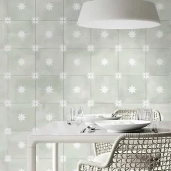 Comptoir du Cérame Carrelage Imitation Carreaux de Ciment Vert Étoile STAR 44x44 Sage - Les Carreaux de Jean