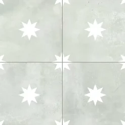 Comptoir du Cérame Carrelage Imitation Carreaux de Ciment Vert Étoile STAR 44x44 Sage - Les Carreaux de Jean