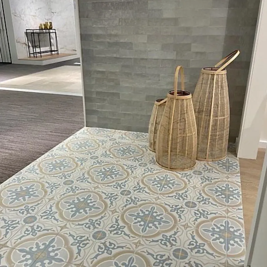 Carrelage Imitation Carreaux de Ciment LA MADELEINE 20x20 Gaetine Bleu - Les Carreaux de Jean-Les Carreaux De Jean Sale