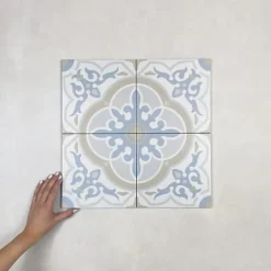 Carrelage Imitation Carreaux de Ciment LA MADELEINE 20x20 Gaetine Bleu - Les Carreaux de Jean-Les Carreaux De Jean  Sale