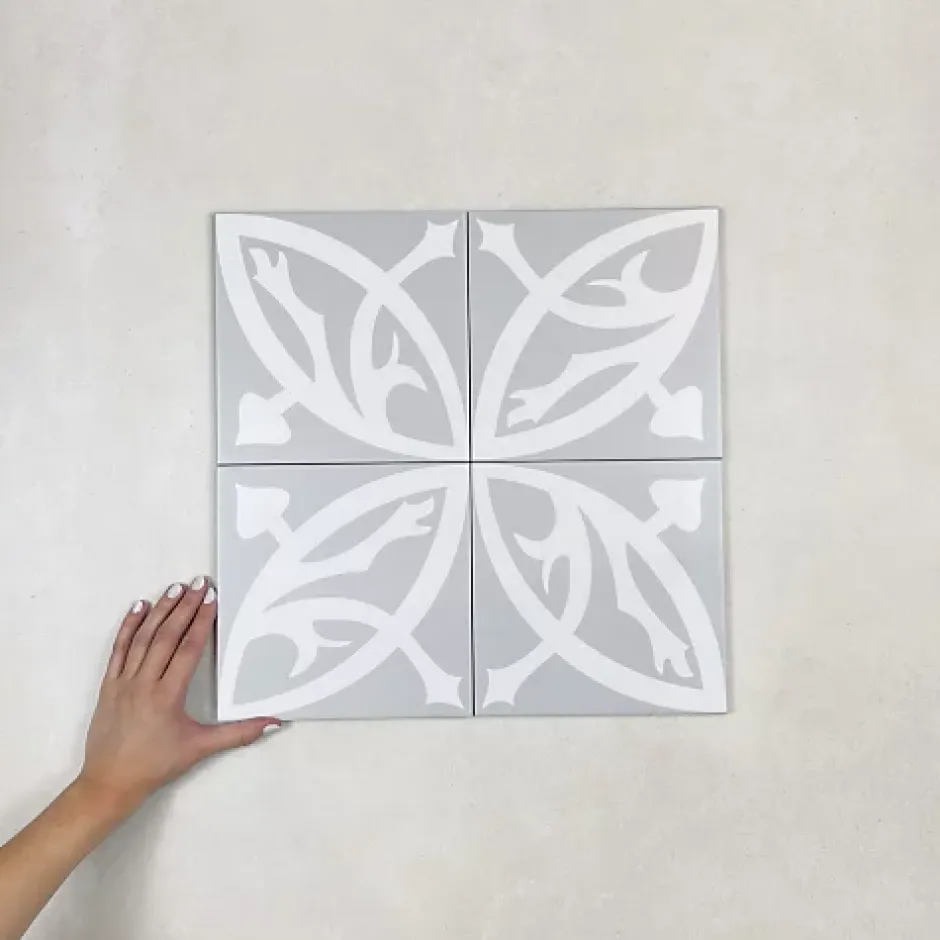 Les Carreaux De Jean Carrelage Imitation Carreaux de Ciment LA MADELEINE 20x20 Zelie Gris - Les Carreaux de Jean