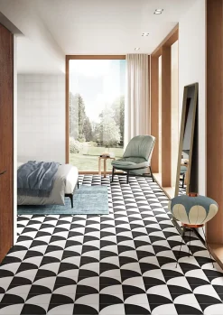 Carrelage Imitation Carreaux De Ciment 20x20 SCENARIO Tappeto 2B Nero - Les Carreaux de Jean-Les Carreaux De Jean Outlet